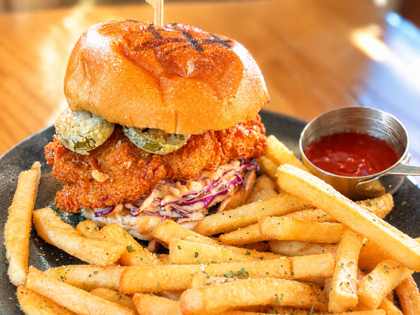 Burger and fries for Wednesday Burger Night